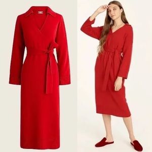 J. CREW NWT Cashmere Collared Sweater Dress S Tan